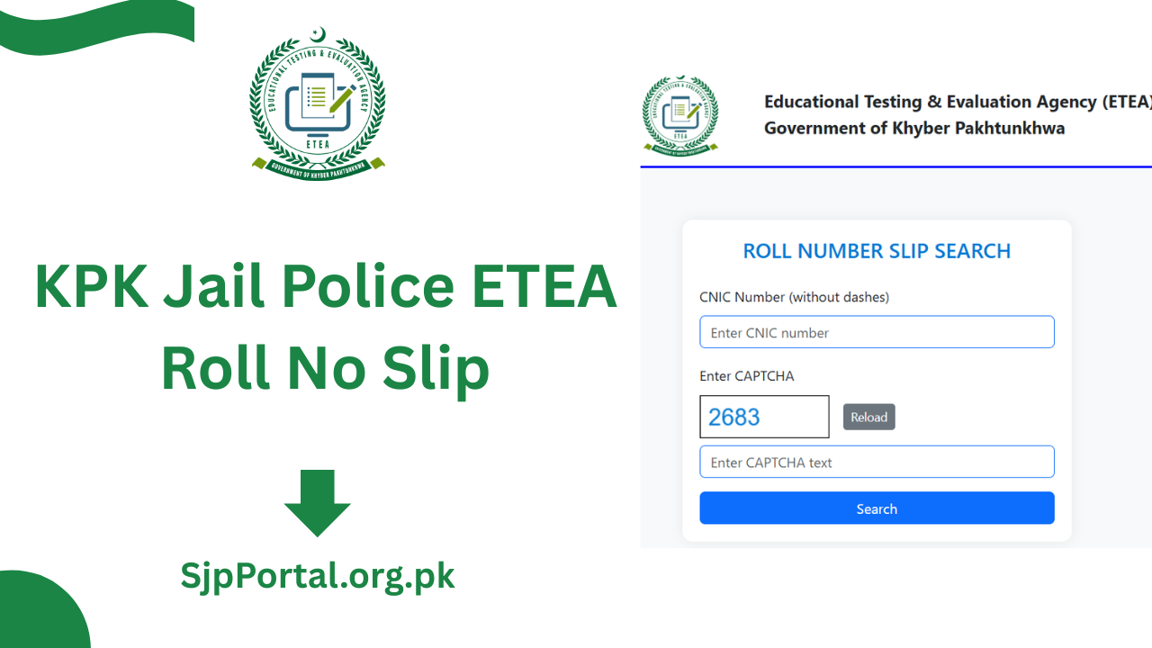 KPK Jail Police ETEA Roll No Slip